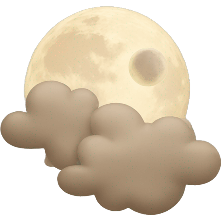 Beige moon and cloud emoji