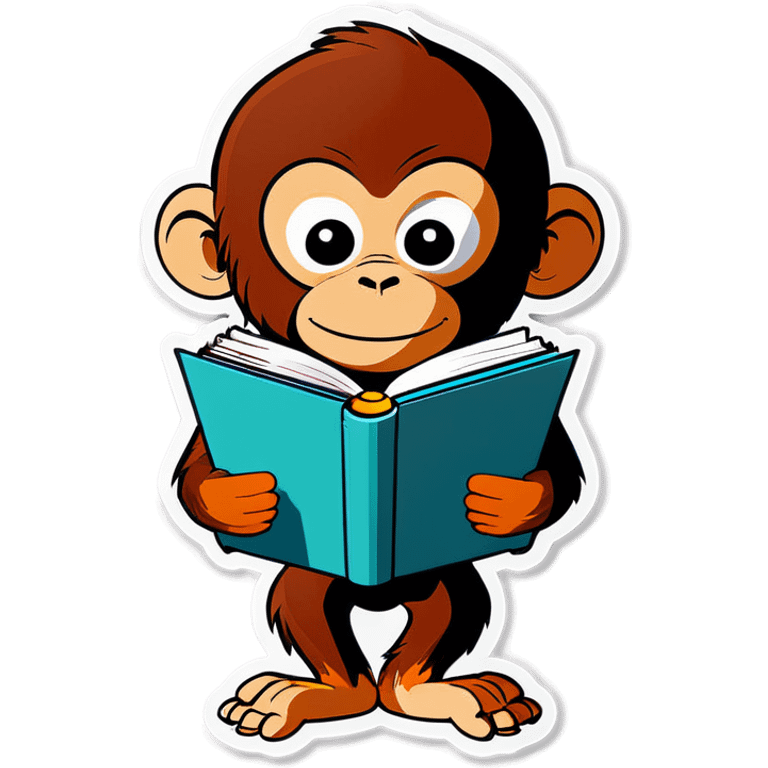 Monkey with a book in front of him emoji