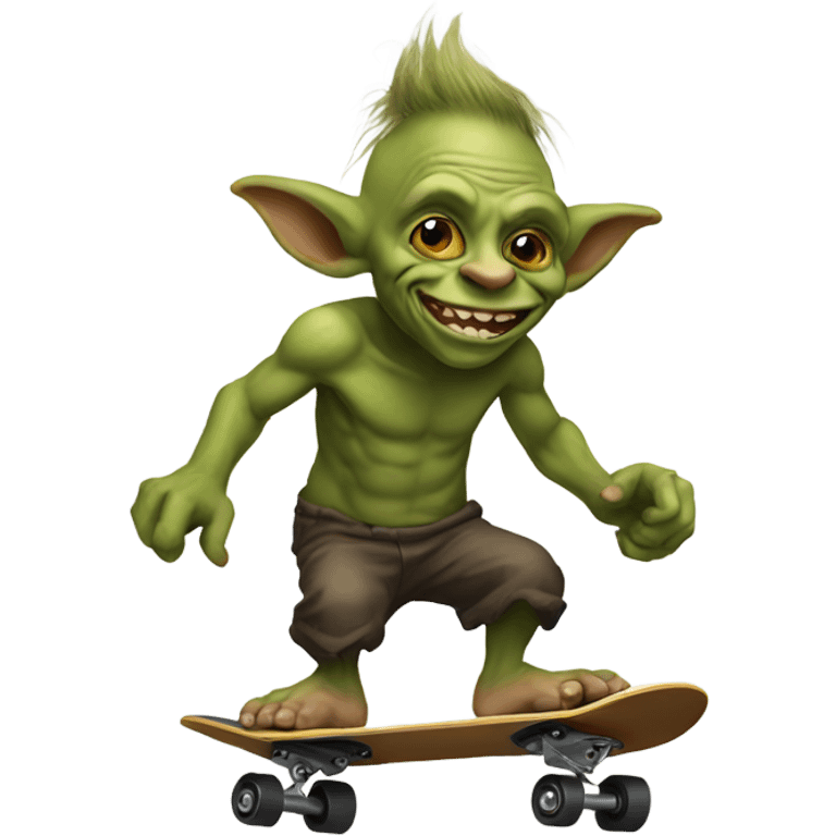 Goblin troll skateboarding emoji