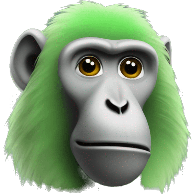 Ai baboon green color emoji