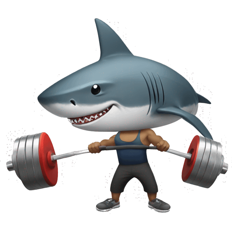 Shark lifting weights emoji