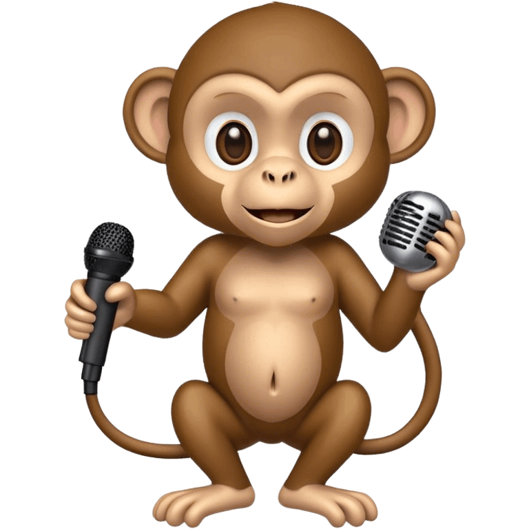 Monkey holding a microphone emoji