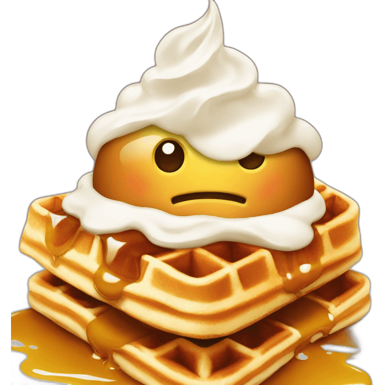 Waffle with chantilly emoji