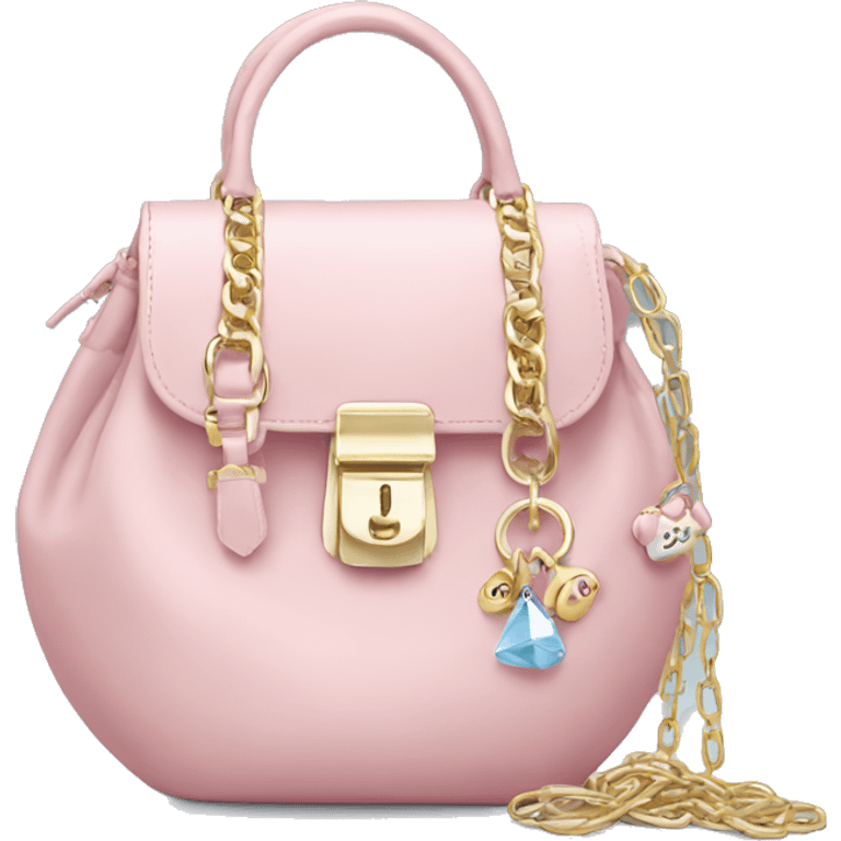 Light pink bag with charms emoji