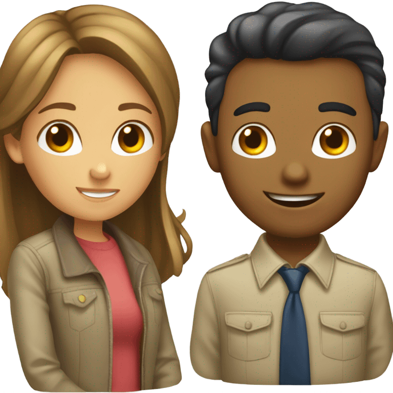 Una chica y un chico en esquiando  emoji