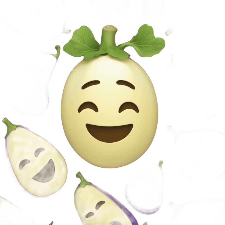 Smiley face with eggplant  emoji