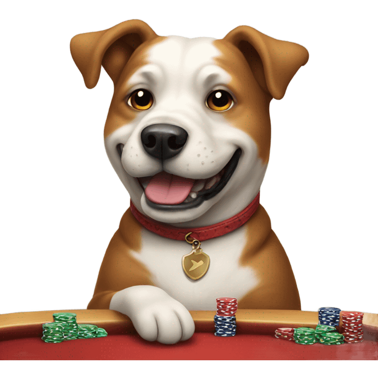 Dog playing poker emoji