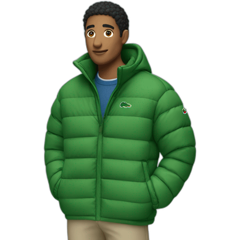 Lacoste puffer jacket emoji