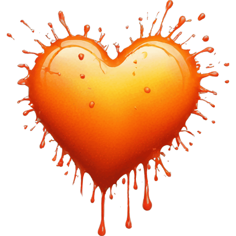 splattered paint heart glowing red-orange warmth emoji