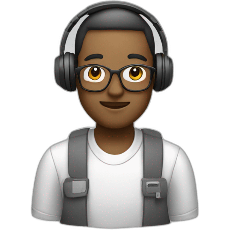 it specialist with pc and headphones emoji