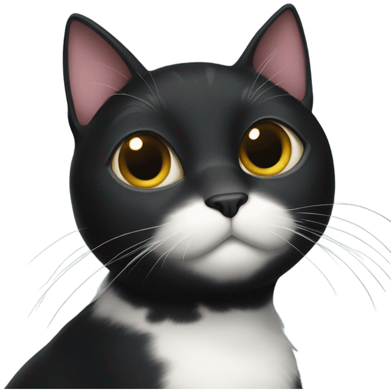 Black cat with white spot on chest  emoji