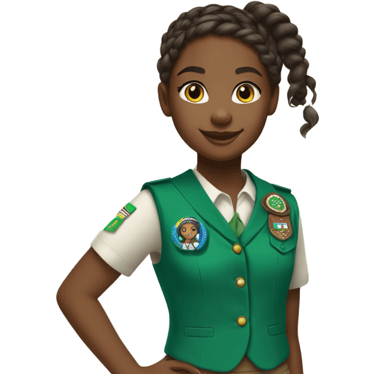 Little girl scout black  emoji