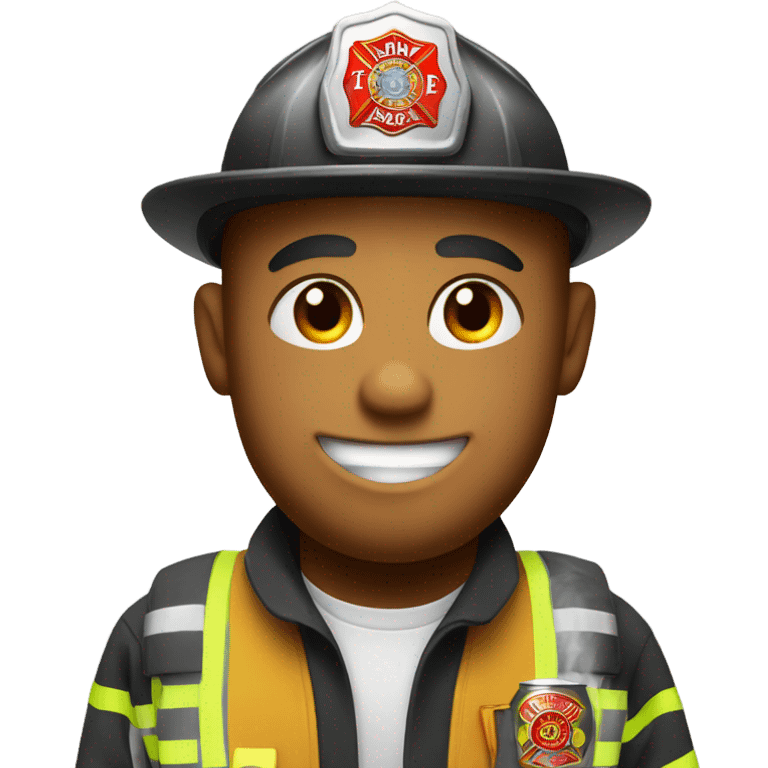 Firefighter with beer emoji