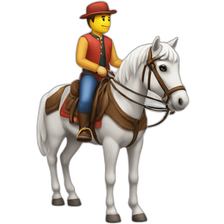 Homme sur cheval multicolore emoji