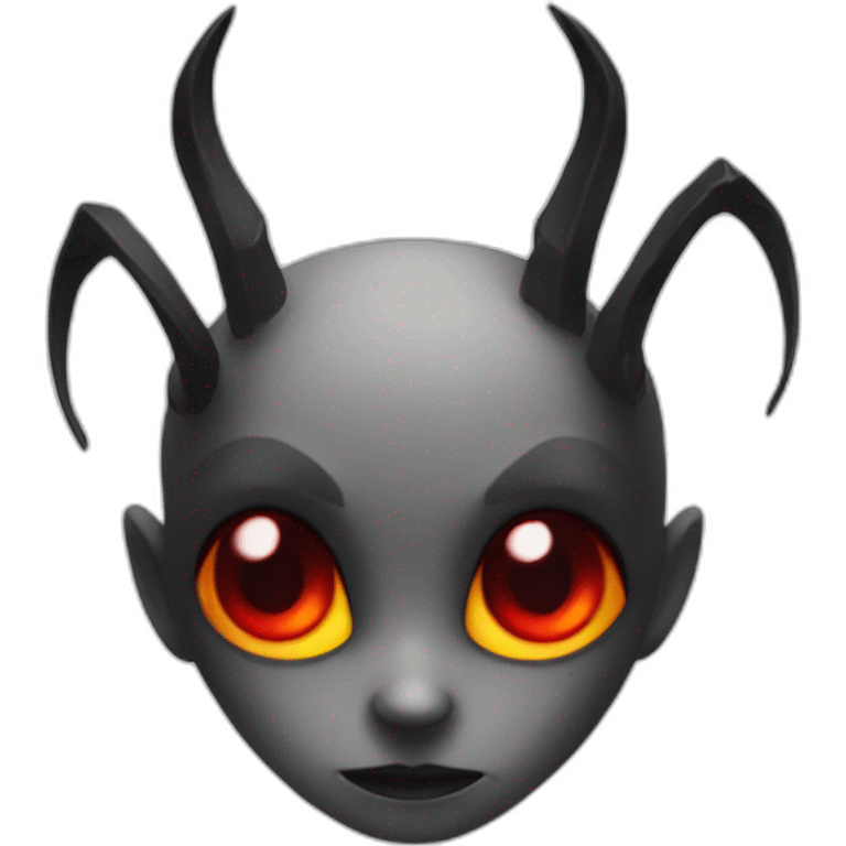 Demon noire au yeux rouge emoji