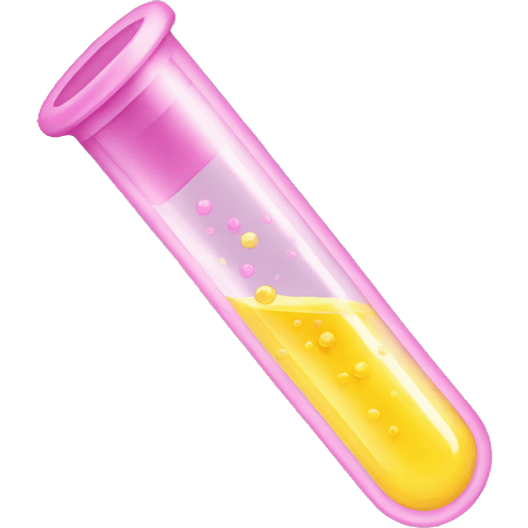 Test tube yellow with light pink at the top emoji