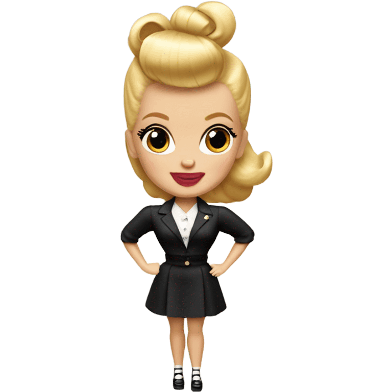 1940's blonde Barbie with victory rolls hair emoji