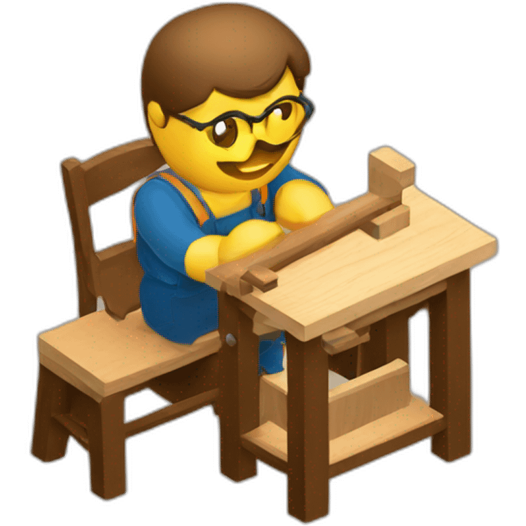 isometric woodworking teach with student emoji