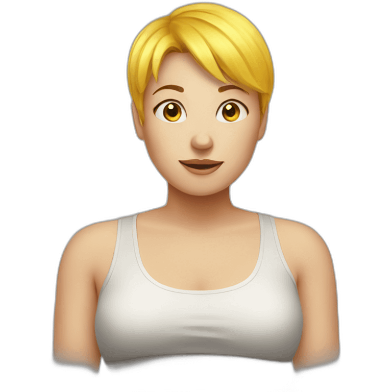 weight loss girl with yellow short hair emoji