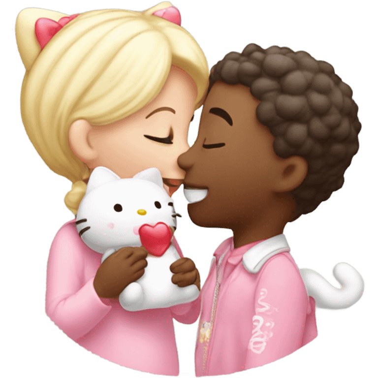 Hello kitty kissing dear daniel emoji