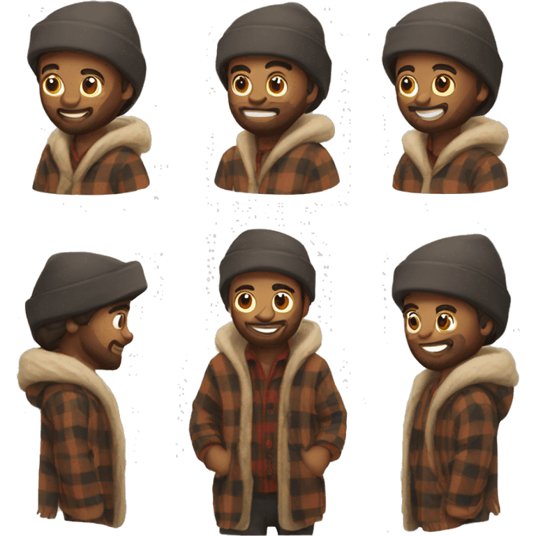 lumberjack in winter robes emoji