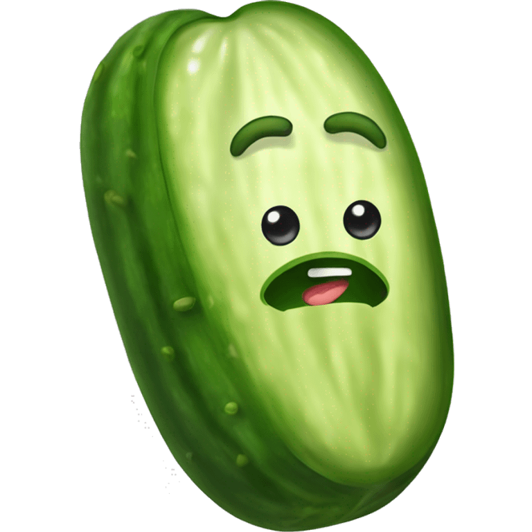 surprise pickle with cucumber coat emoji