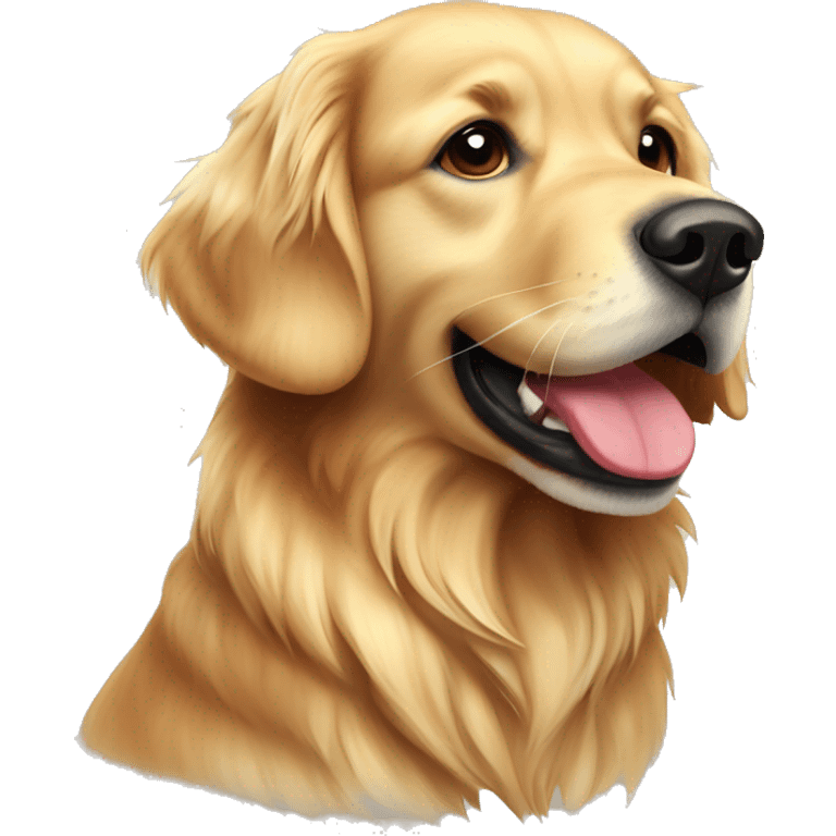 golden retriever con mascada roja emoji