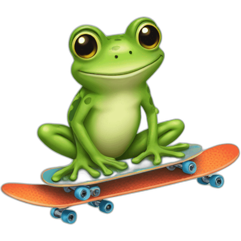 Frog with a Skateboard emoji