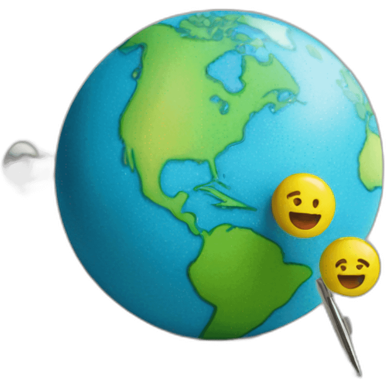 planet earth  map pins emoji