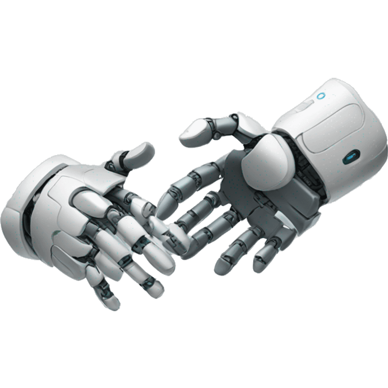 two robot hands reaching out to handshake but not touching emoji