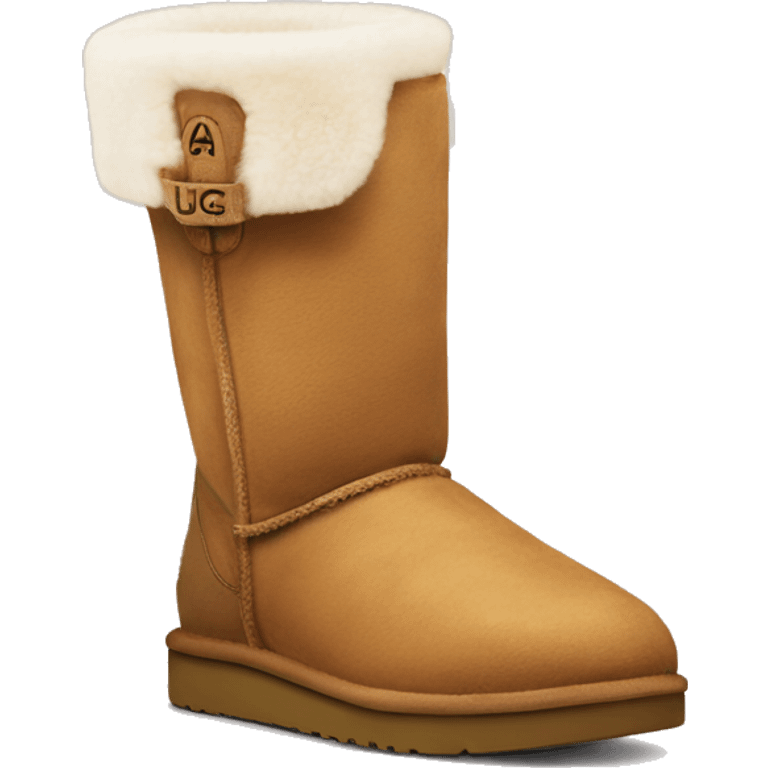 A Ugg mini boot with a Dow on the back  emoji