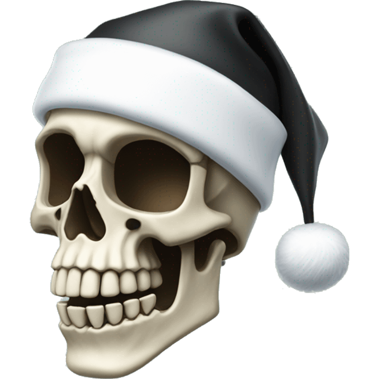 skeleton, black santa hat emoji