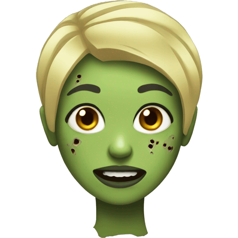 zombie girl with short hair blonde emoji