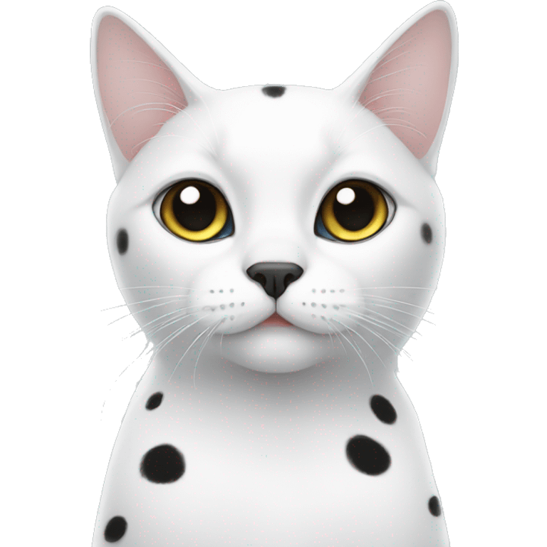 White cat with black spots emoji