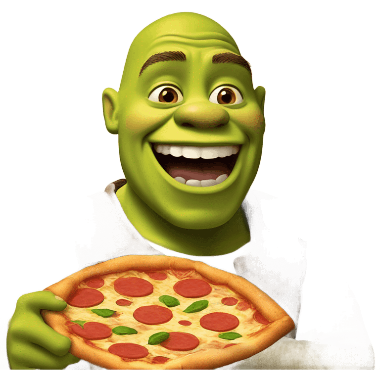 shrek eating a pizza emoji