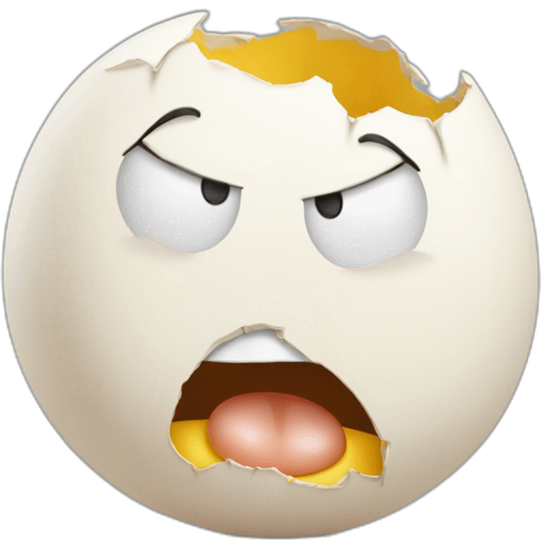 Humpty Dumpty's broken egg shell face emoji