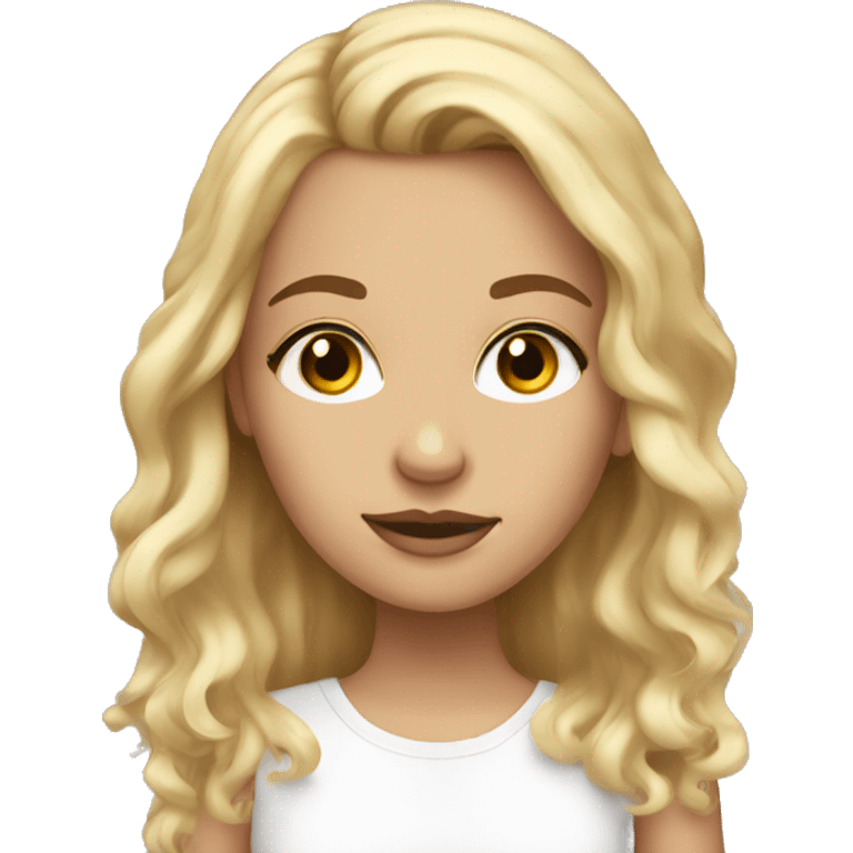 a half brown half blonde haired cute white woman with lashes  emoji