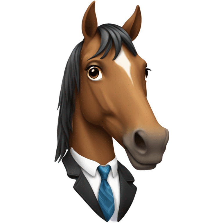 Horse wearing tie emoji