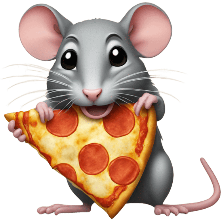 Rat eating pizza emoji