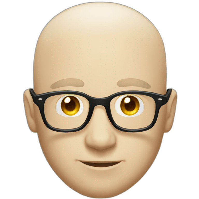 A white bald Man with glasses playing 8ball emoji