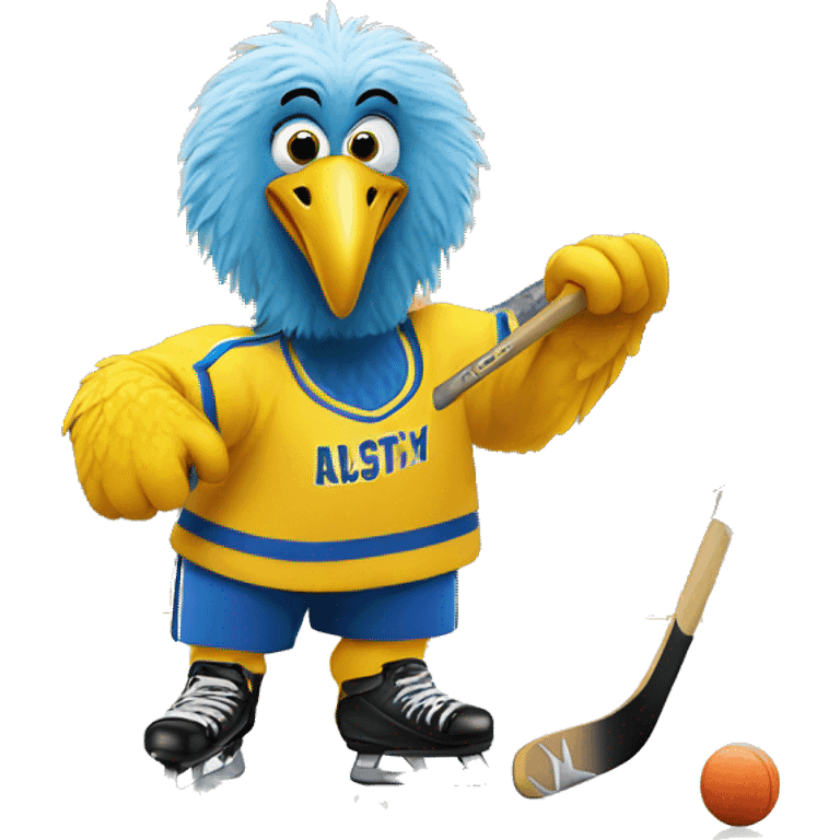 Big bird playing hockey emoji