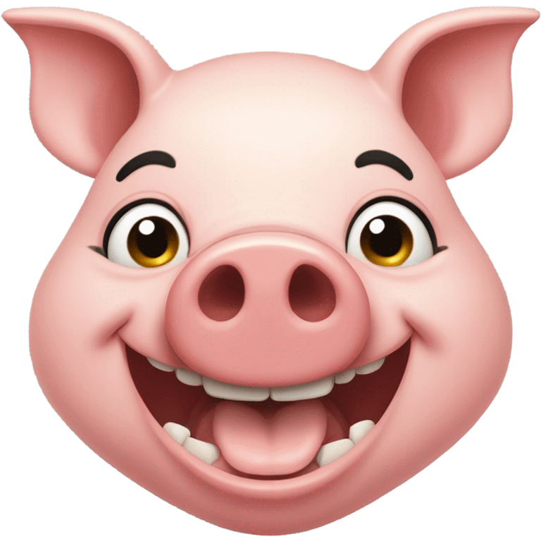 pig head laughing emoji