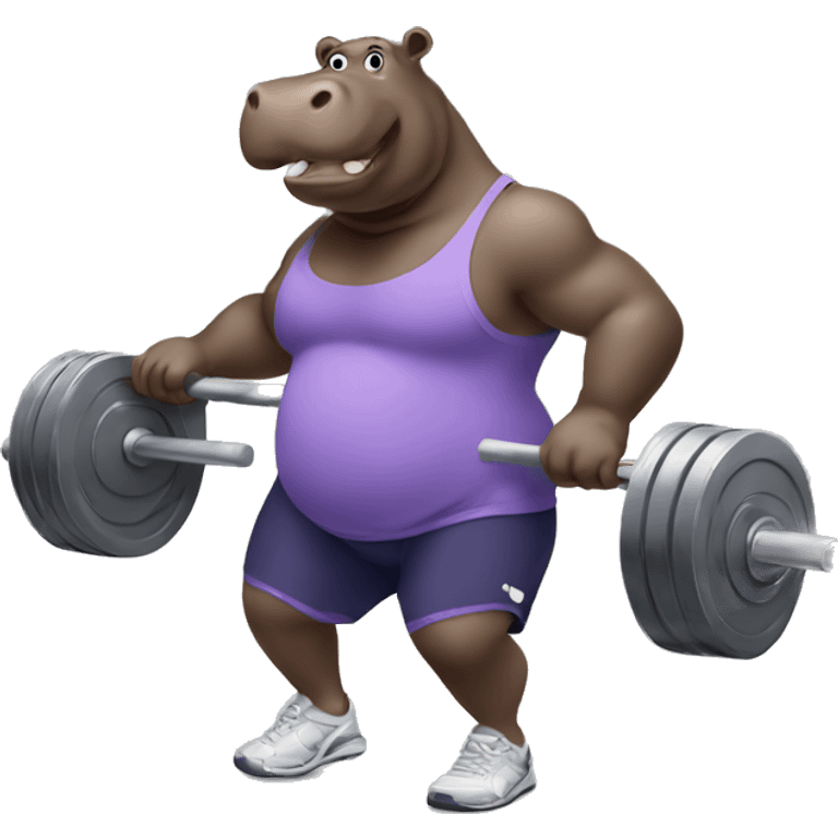 Hippo working out emoji