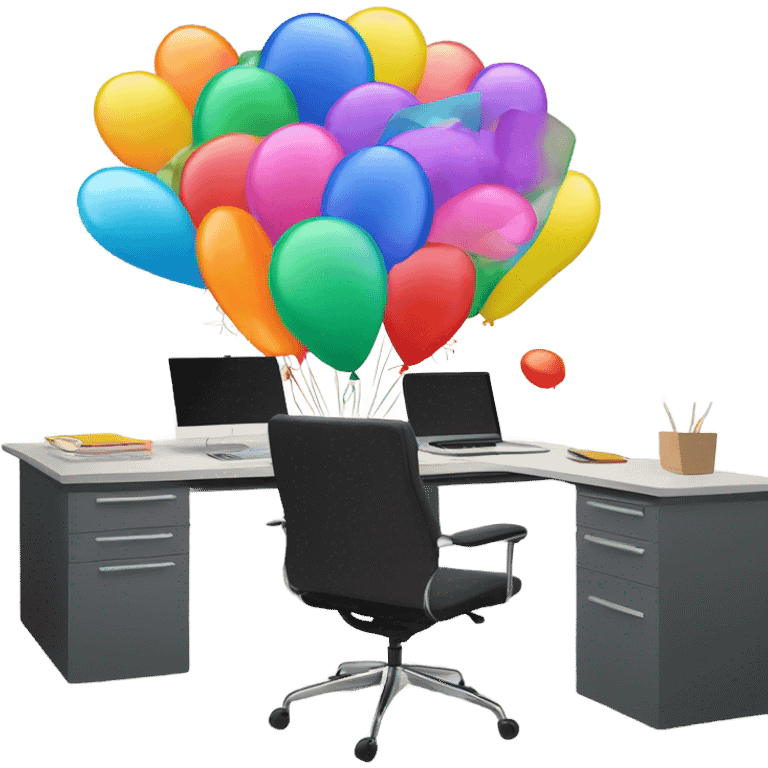 Balloons in office emoji