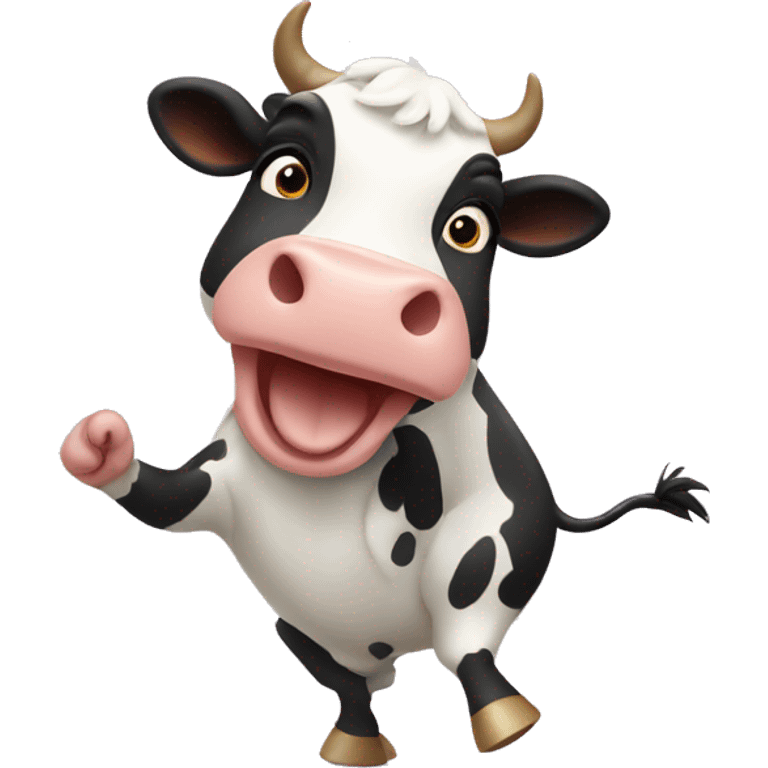 Cow doing chicken dance emoji