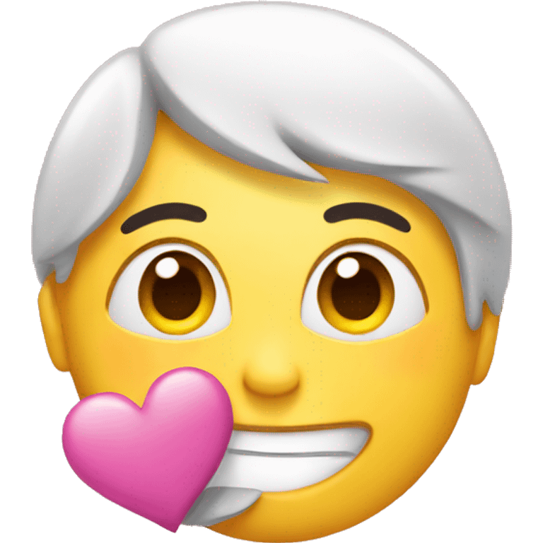 face emoji with hearts emoji