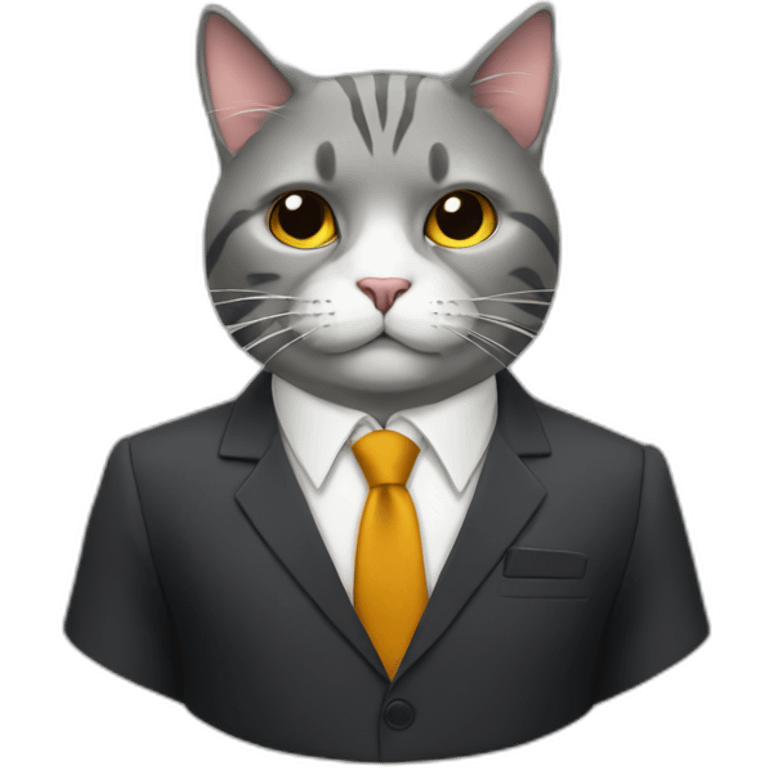 cat with a suit and a cigarette emoji