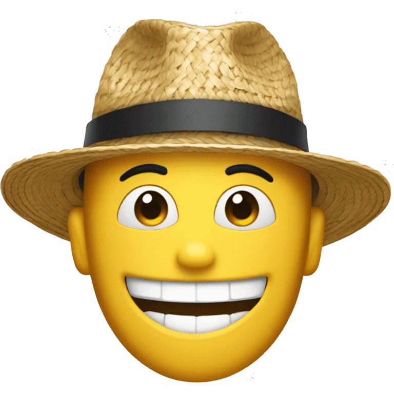 Create Happy Emoji with Straw Hat emoji