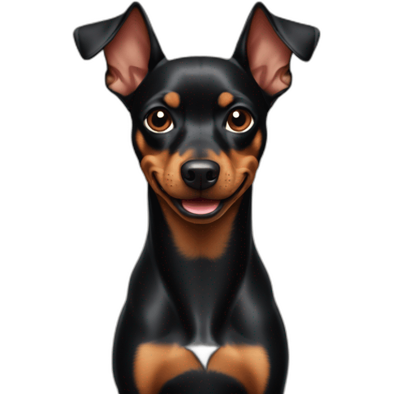 Pinscher black brown smiling emoji