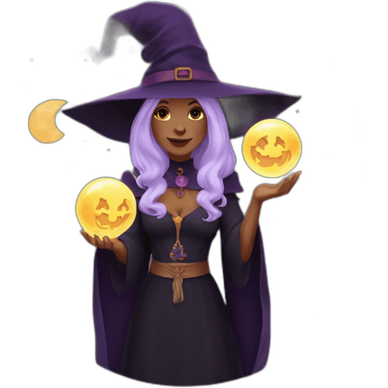 witch with tarot emoji